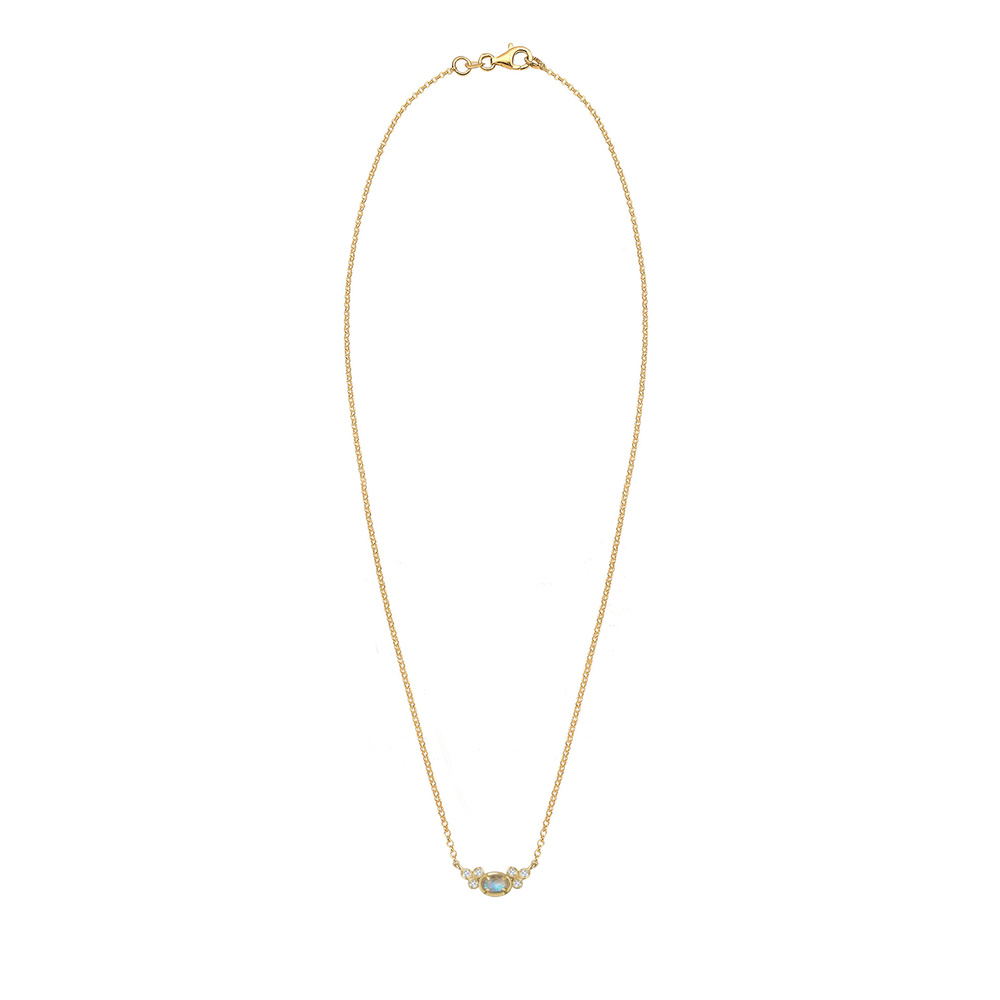 Elli Elli Collier Femme d'Héritage avec Topaze Labradite Gemstone en Argent Sterling 9 collier