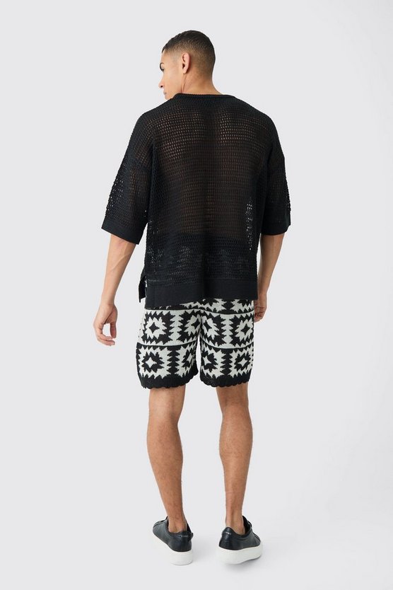 Gehäkelte Oversize Shorts