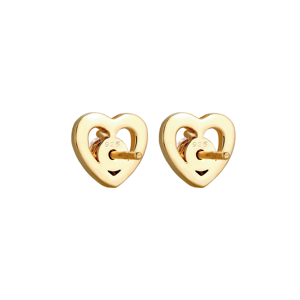 Elli Elli Boucles d'Oreilles Femme Classique à Motif de Coeur avec Cristal de Zircone  Boucles d'oreilles