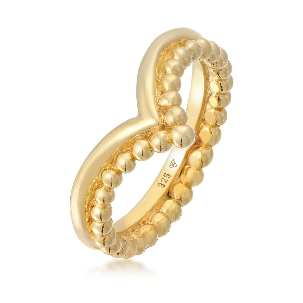 Elli Elli Bague Pile design à billes pour femmes en argent sterling 925 Bague
