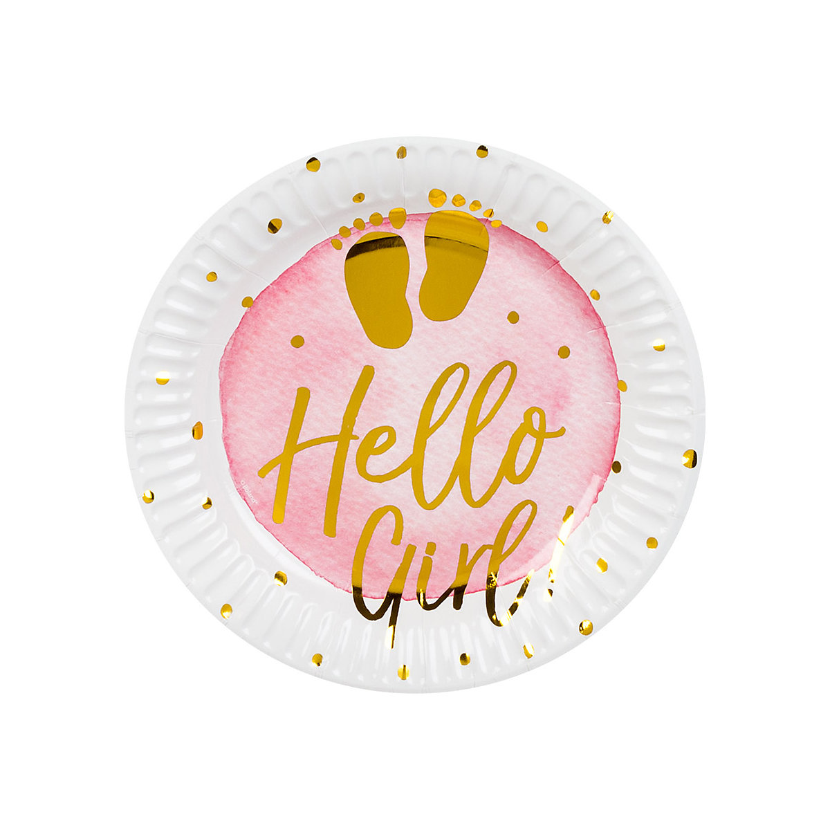 Papp-Partyteller Ø 18 cm Hello Girl, 6 Stück
