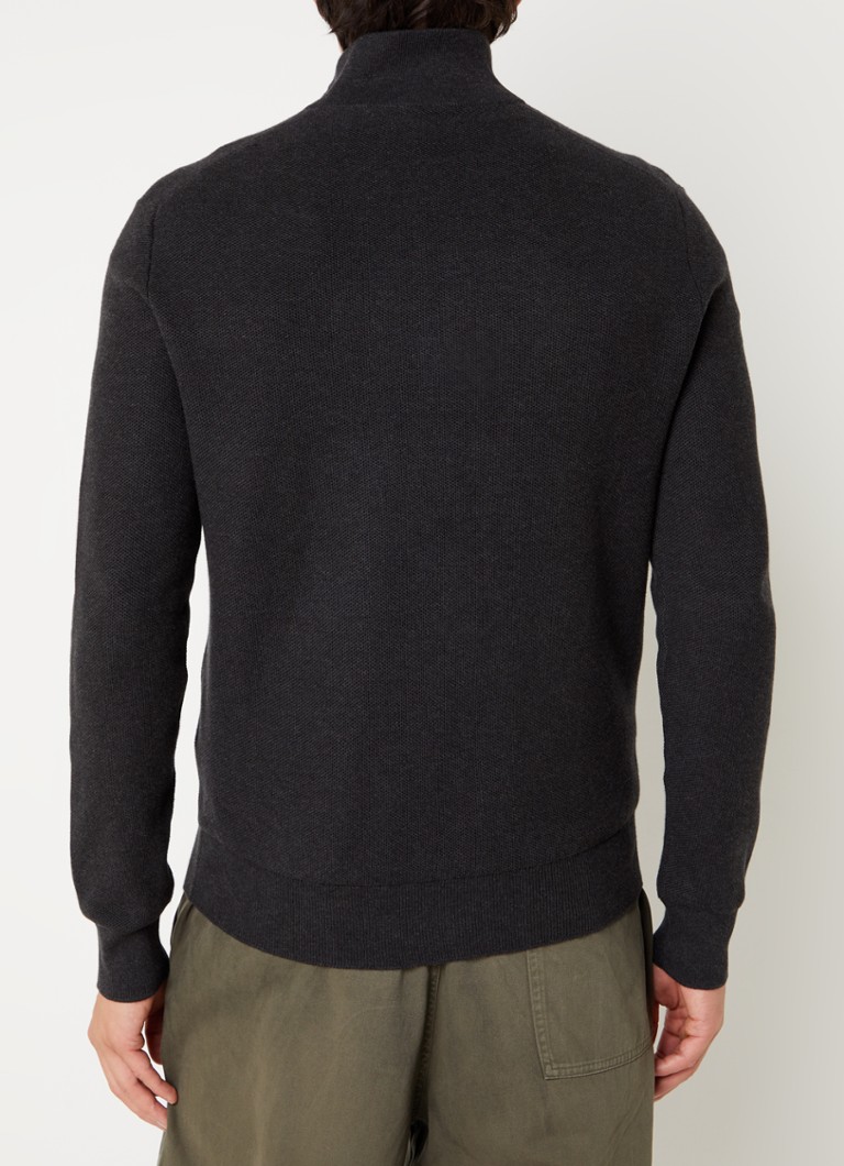 Ralph Lauren Fine-knit pullover with half zip and logo embroidery