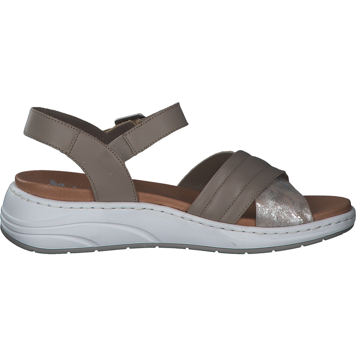 Rieker 64301, Keilsandaletten, Damen, seal/rose-metallic