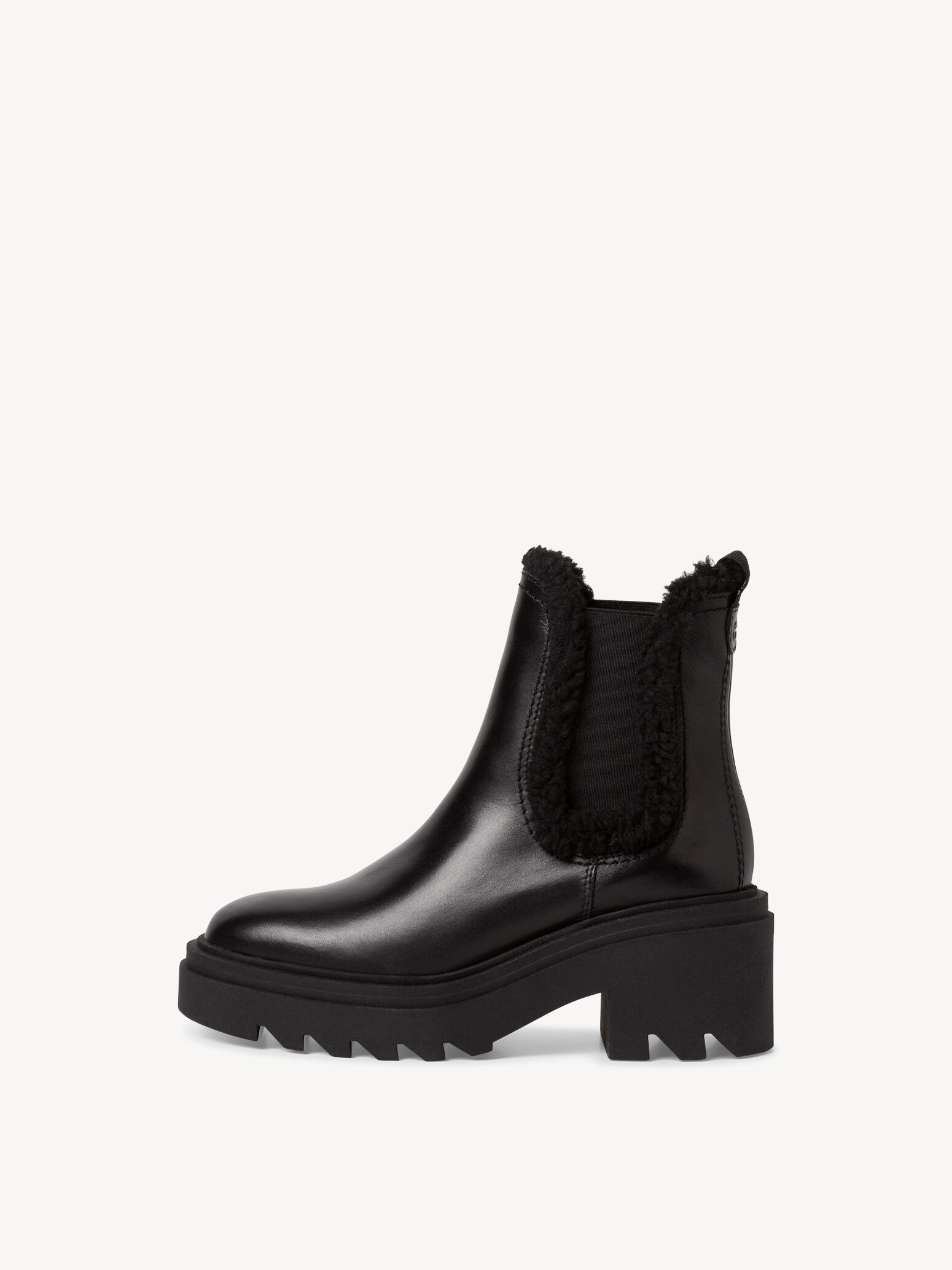 Bottine en cuir - noir doublure chaude