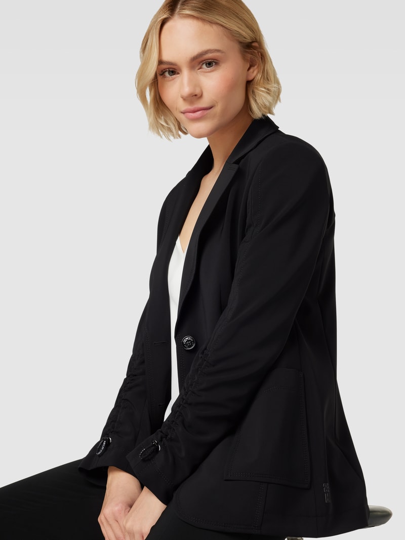 Blazer mit Reverskragen in schwarz