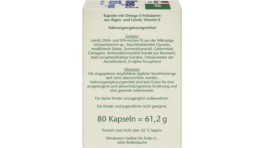 Doppelherz pure Omega-3 1075 vegan 80 Kapseln