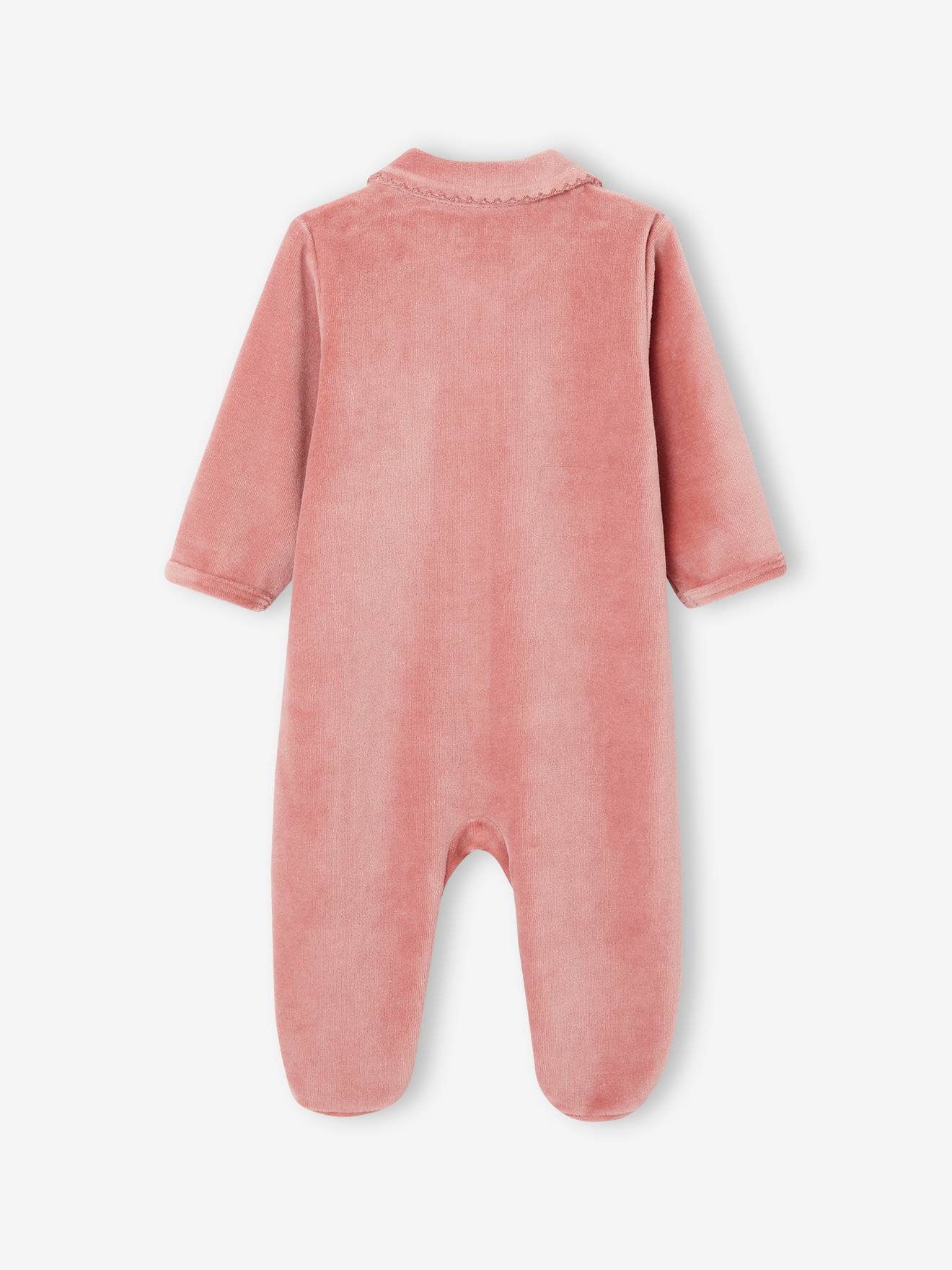 Vertbaudet 2er-Pack Baby Samt-Strampler Oeko-Tex - altrosa