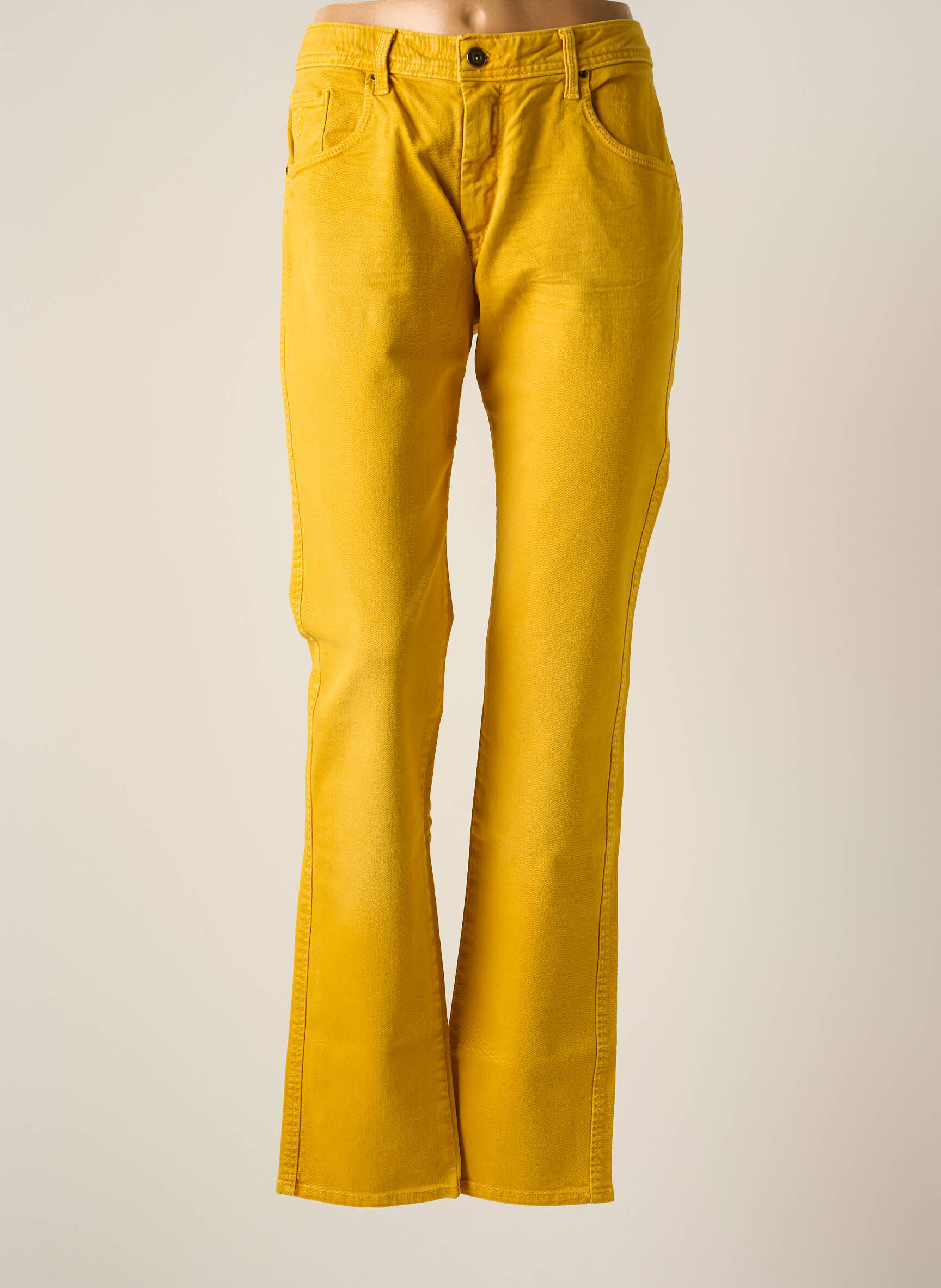 Le Petit Baigneur Jeans Coupe Droite Femme couleur jaune