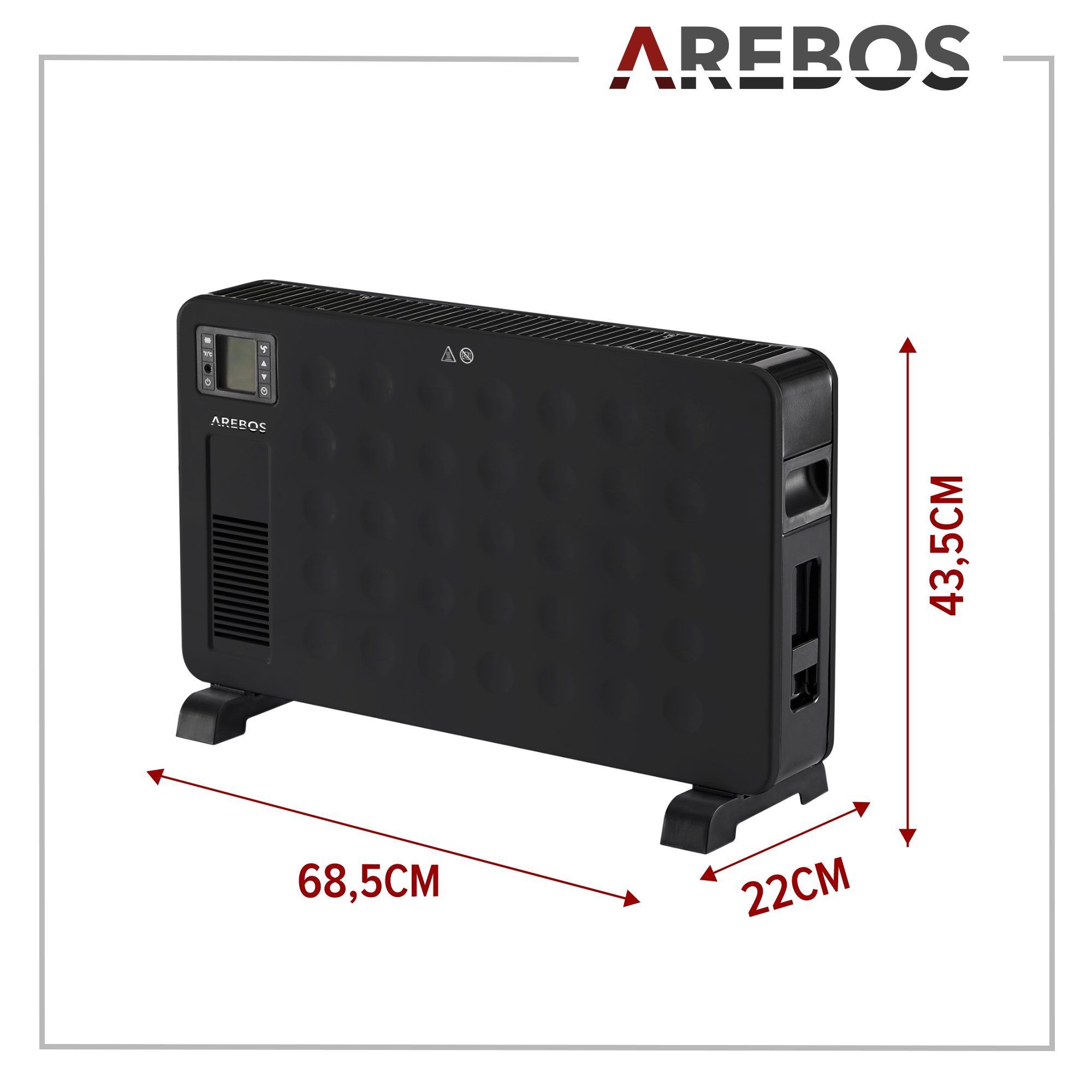 Arebos Konvektor mit 3 Heizstufen, 2300 W, in 2 Farben