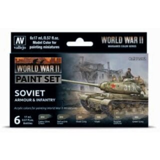 Vallejo Model Color: Model Color: WWII Paint Set Soviet Armour & Infantry (6)