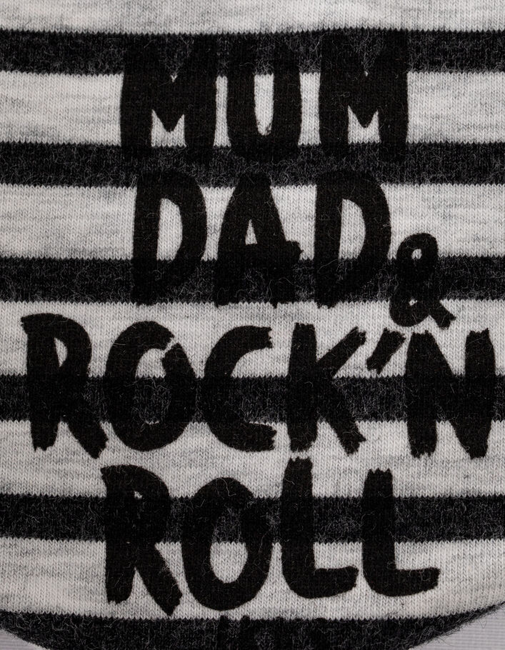 Bavoir mastic chiné print rock coton bio bébé