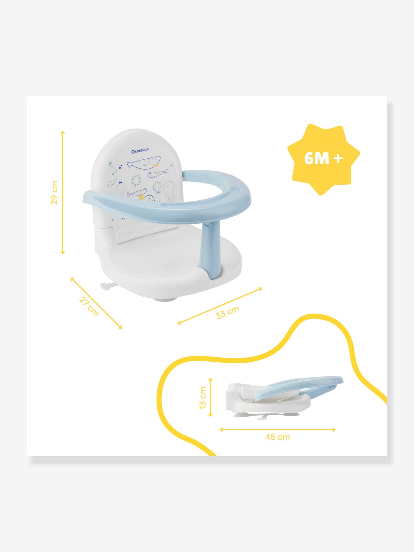 Fauteuil de bain pliable BADABULLE Raton bleu blanc