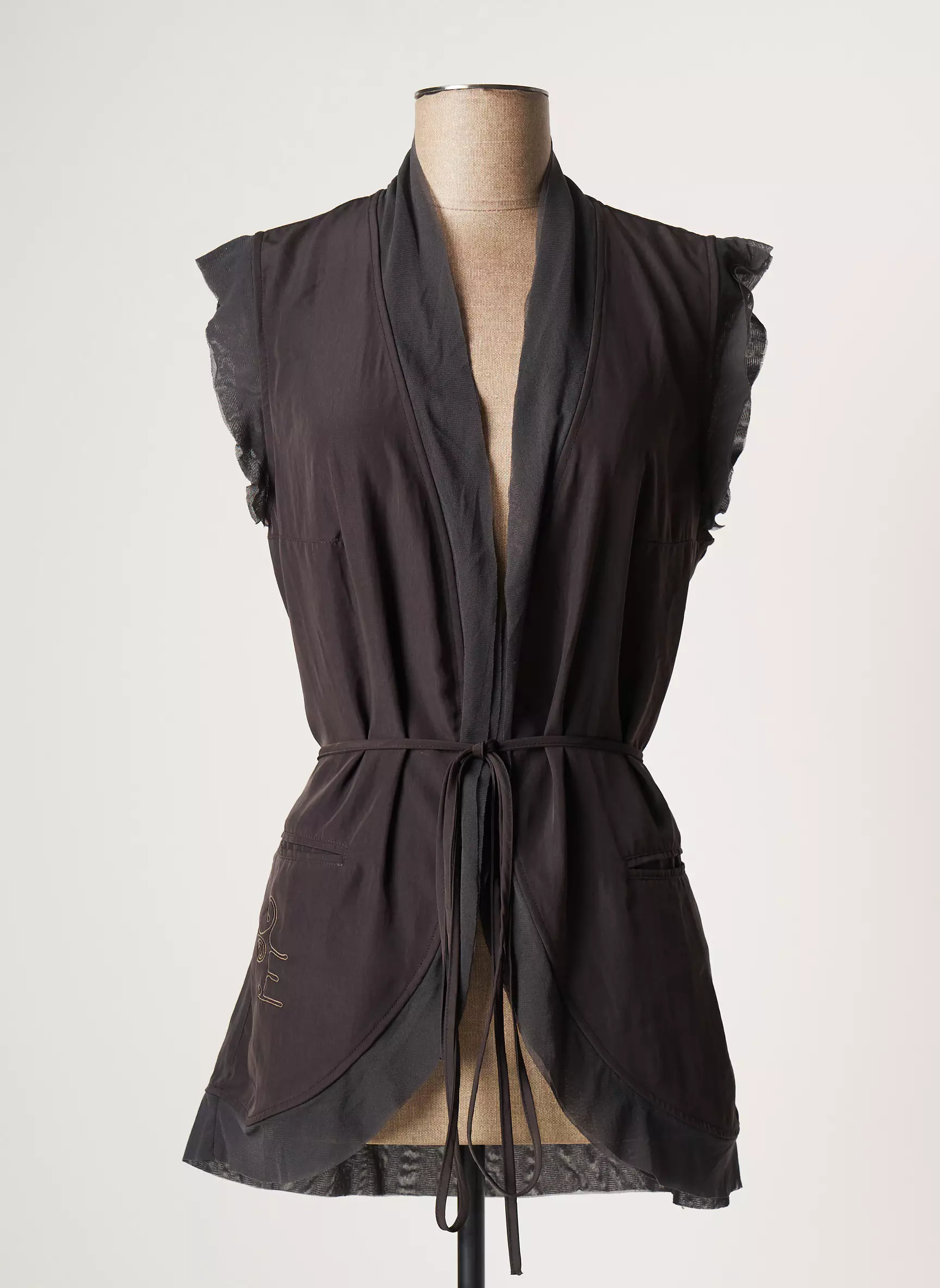 Poussiere D Etole Vestecasual Femme couleur gris