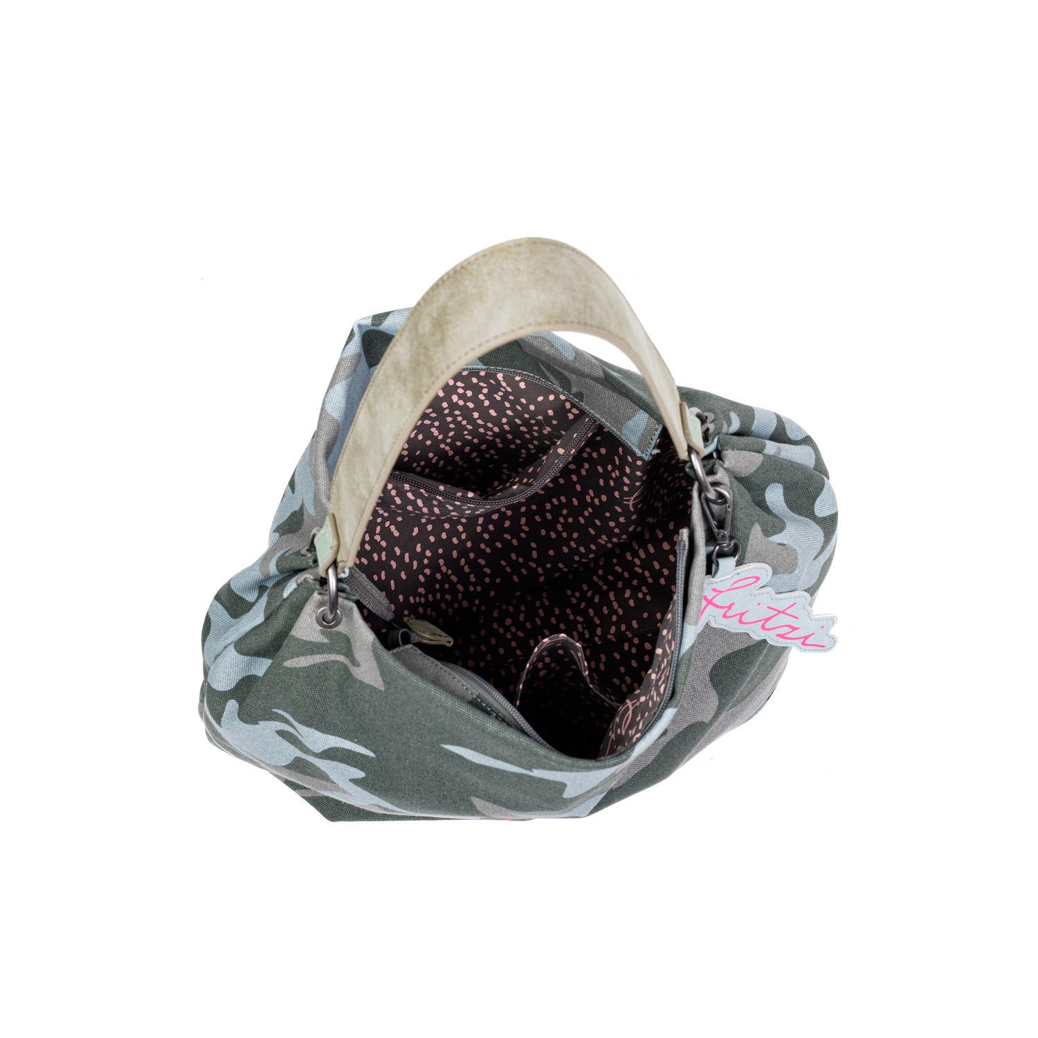 Schultertasche Joshi02 mit abnehmbarem Logoanhänger