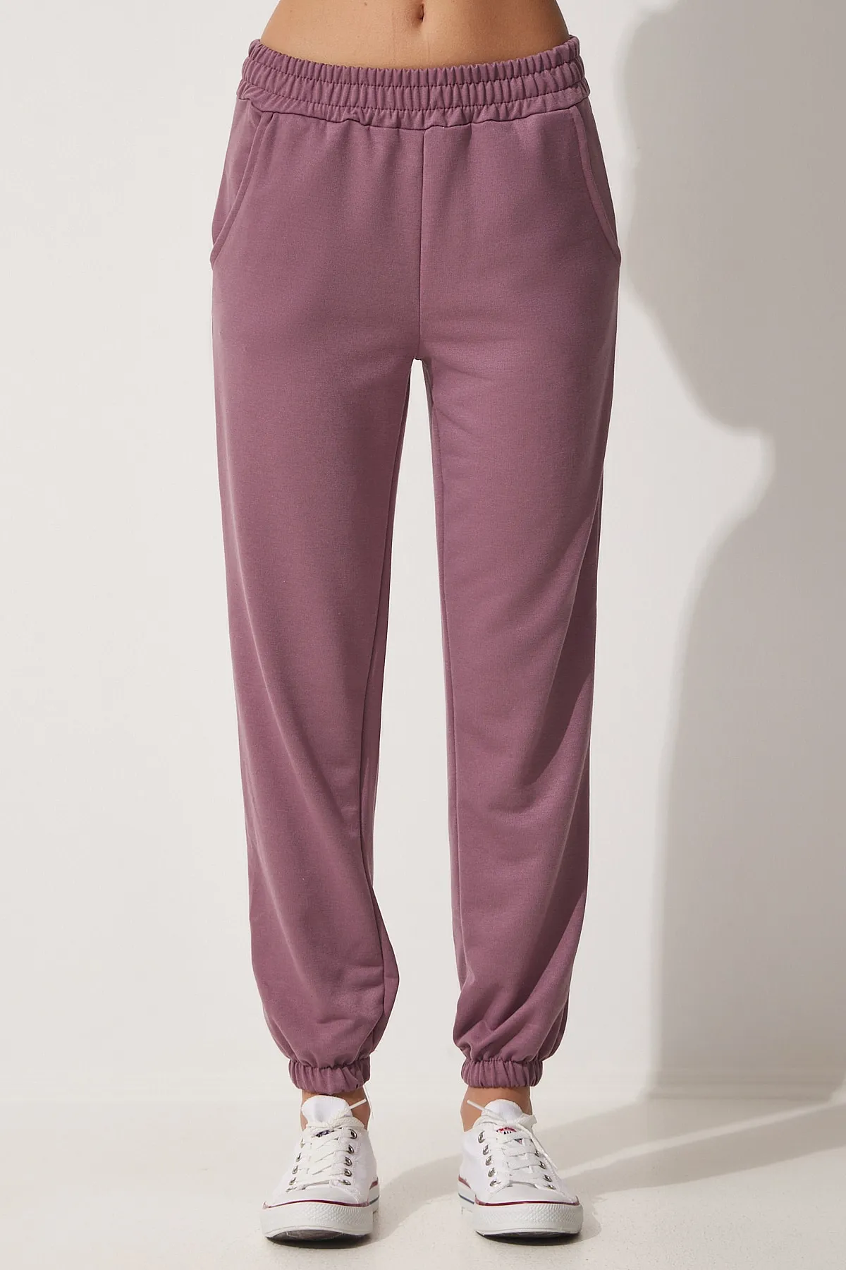 Happiness İstanbul  Lila Jogginghose mit Tasche für Damen CR00327