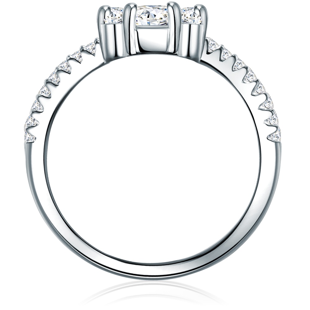 Trilani Bague en argent Argent sterling Oxyde de zirconium (CZ) en Argent Bague