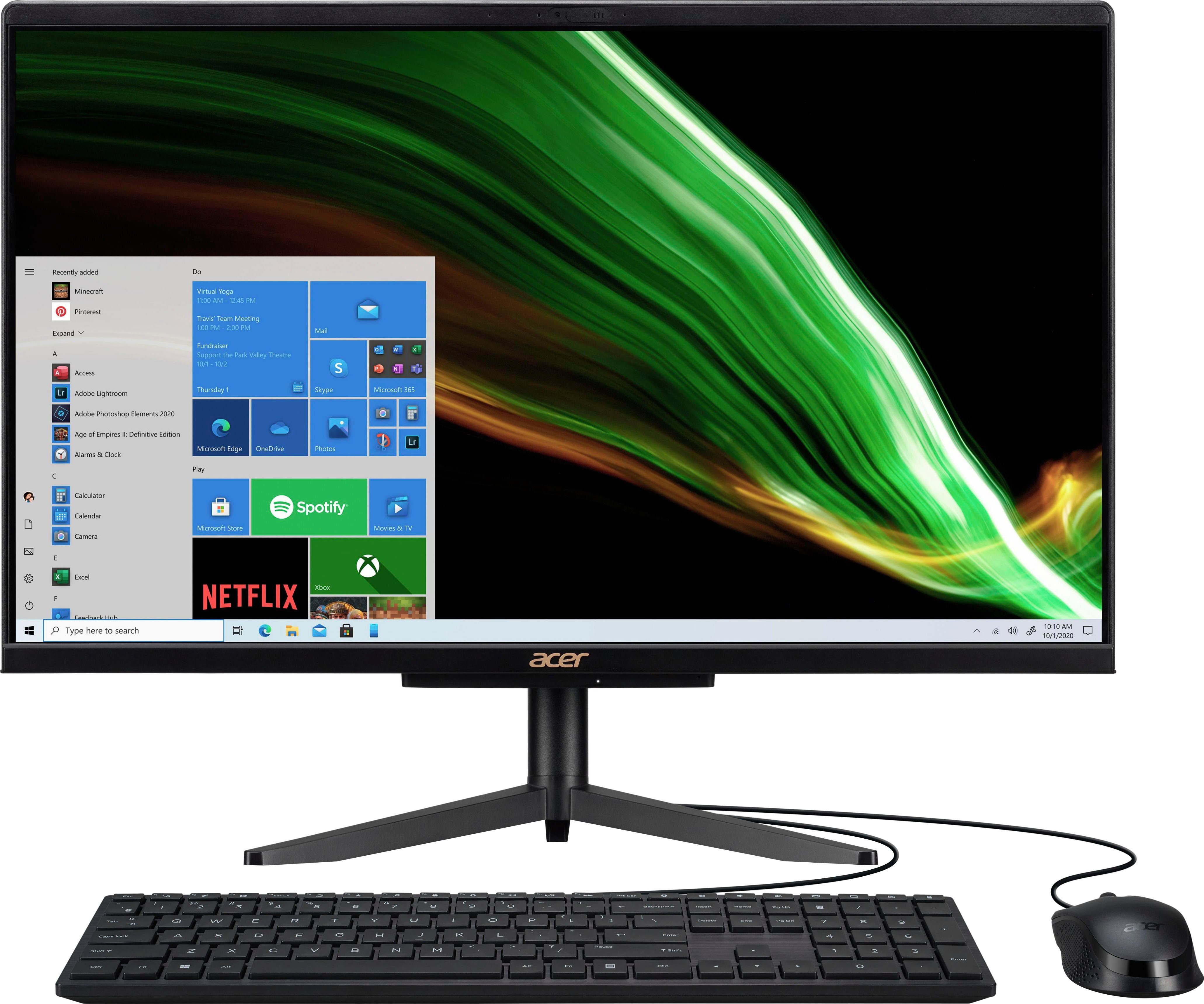 Acer Aspire C24-1600 All-in-One PC (23,8 Zoll, Intel Pentium N6005, UHD Graphics, 8 GB RAM, 512 GB SSD, Luftkühlung)