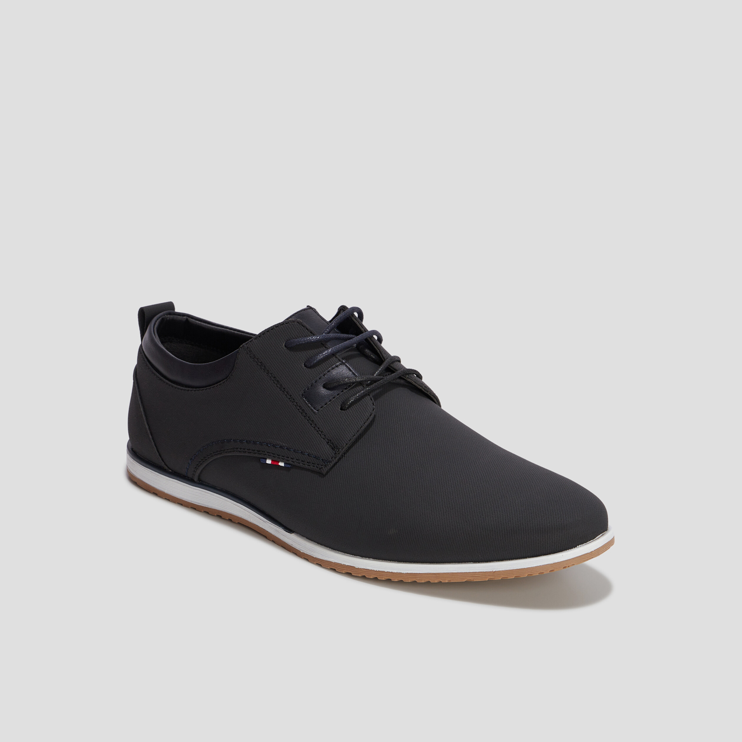 Derbies texturées à lacets noir homme | La Halle