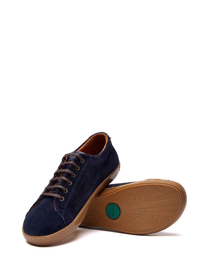 Comfortfusse Leder-Sneakers in Dunkelblau günstig kaufen