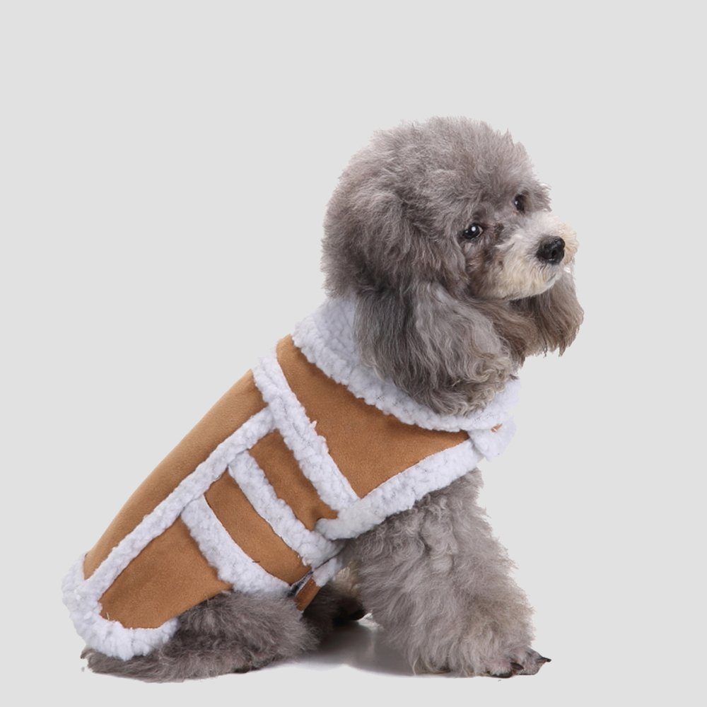 LAPA HOME Hundemantel Hundejacke Cord Winterjacke für Hunde Fleece Haustiermantel, mit Pelzkrage, Wärme, Winddicht