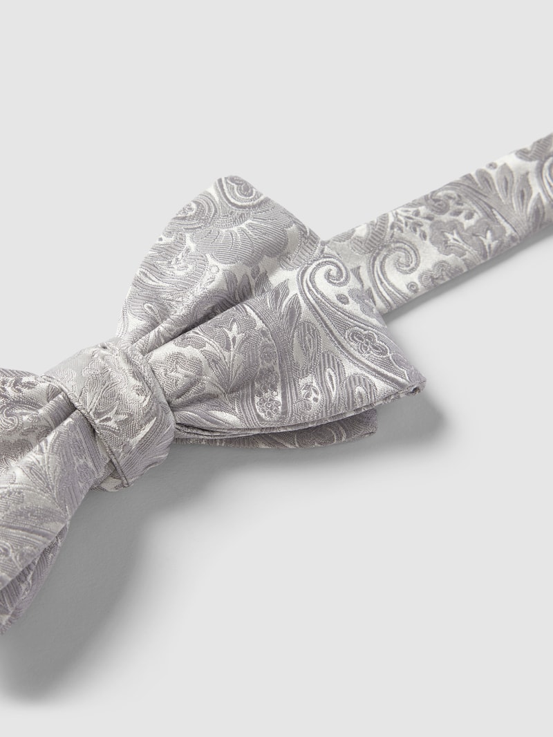 Fliege mit Allover-Muster Modell 'Paisley' in hellgrau