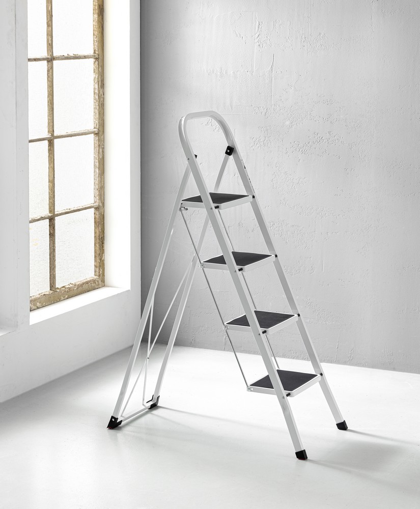 Kraft Werkzeuge Trittleiter vierstufig, 150kg Belastbarkeit