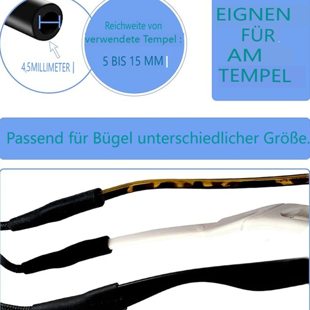 KOMIRO Brillenkette Verstellbarer Brillenhalter für Herren Damen Kinder No Tail 4 Stück