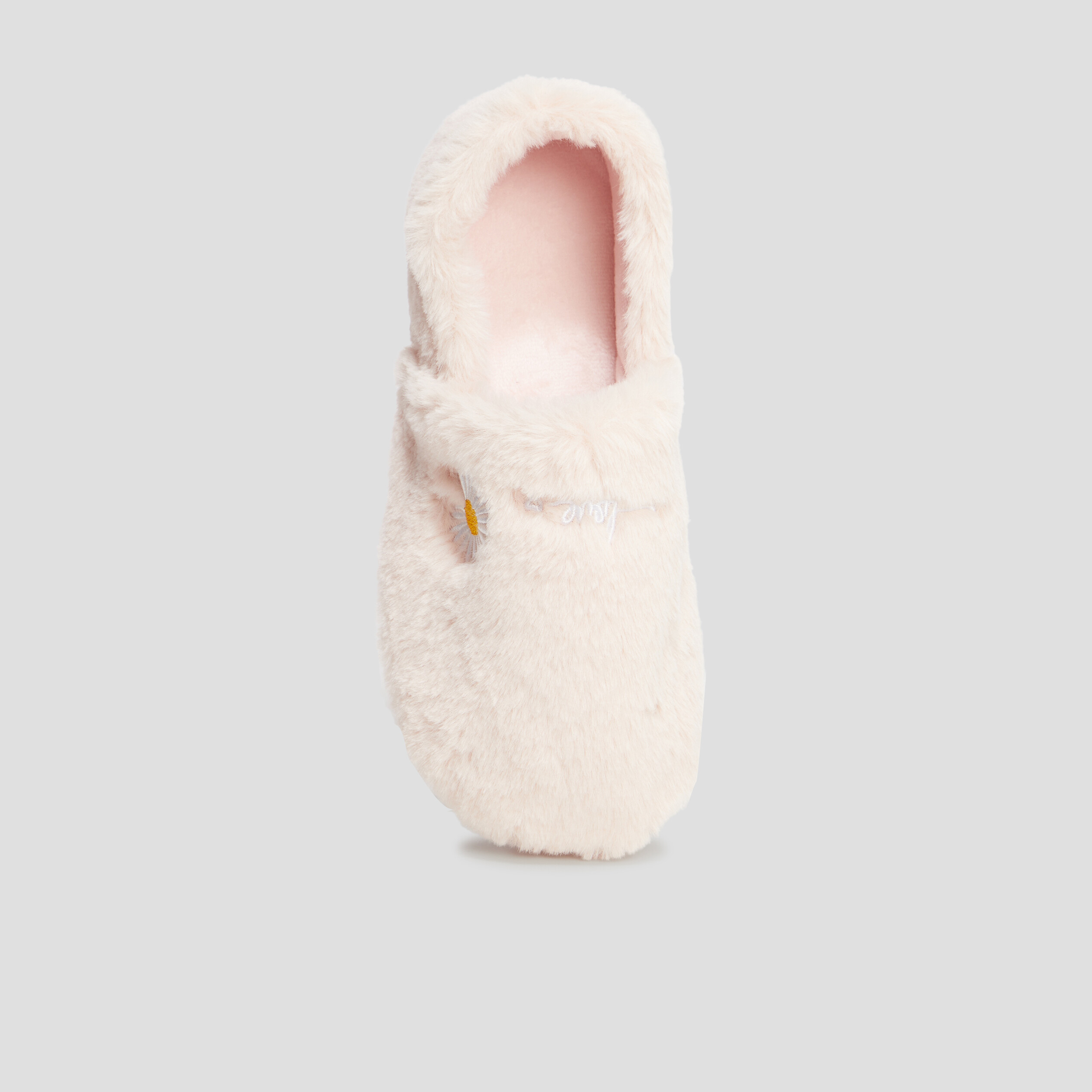 Chaussons sans gêne fourrure rose femme | La Halle