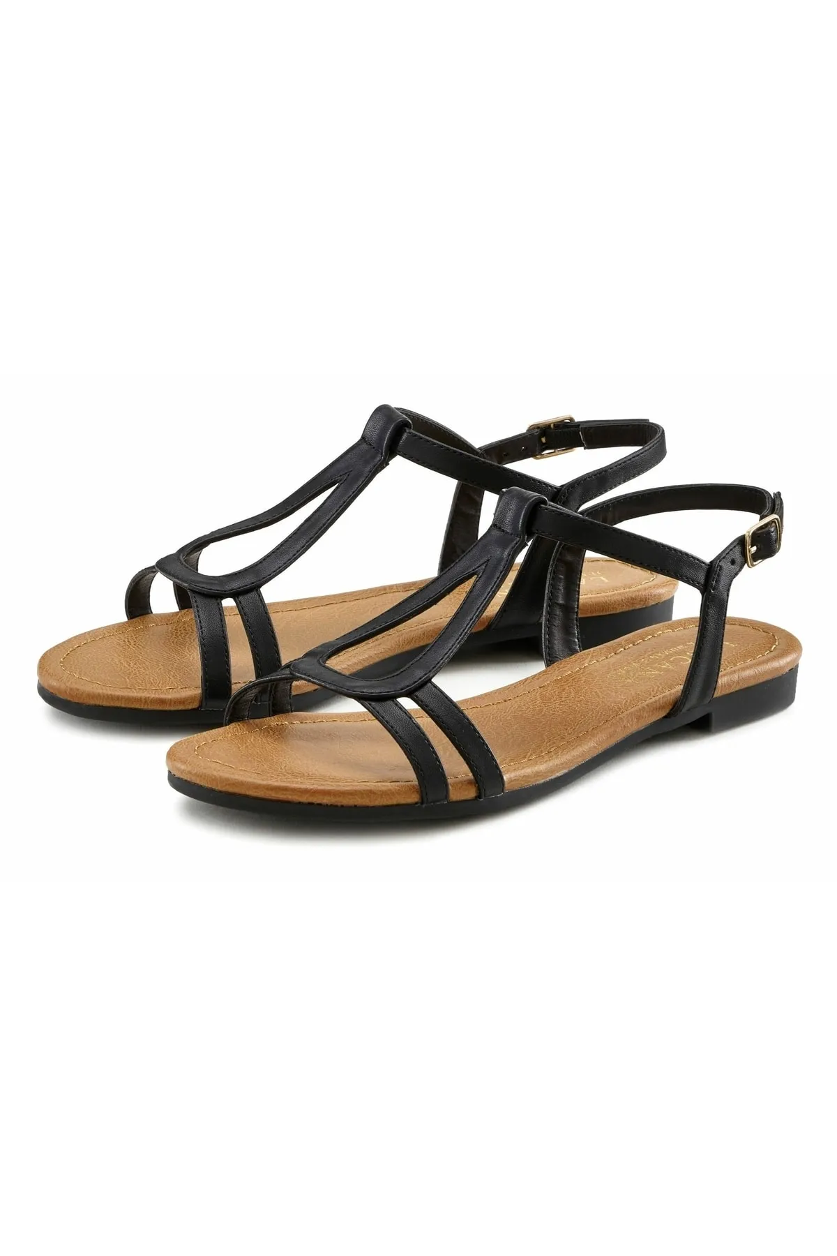 LASCANA  Sandalette - Schwarz - Flacher Absatz