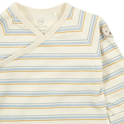Wickelbody langarm, beige für Jungs
