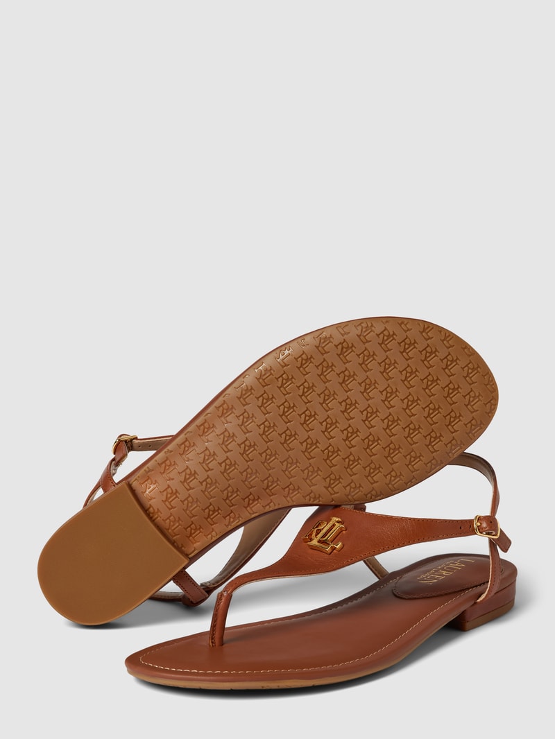 Sandalen mit Label-Applikation Modell 'ELLINGTON' in cognac
