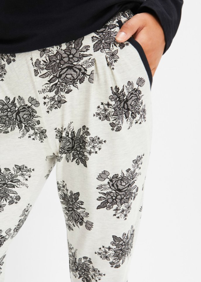 Pyjama mit Spitze und Eingriffstaschen