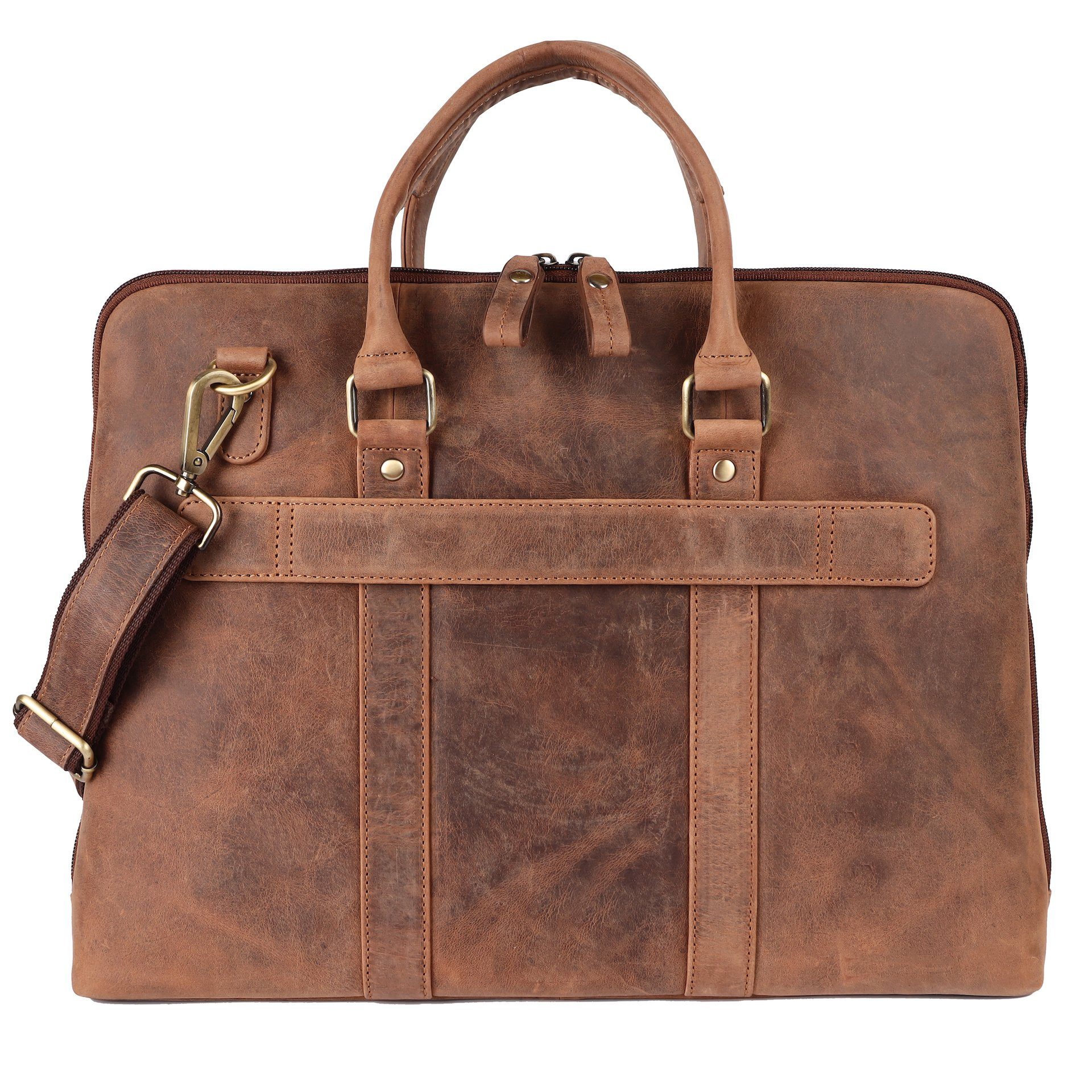 Benthill Aktentasche Echt Leder Laptoptasche Notebooktasche Umhängetasche Laptoptasche, Schultergurt / Umhängegurt Reißverschlussfach