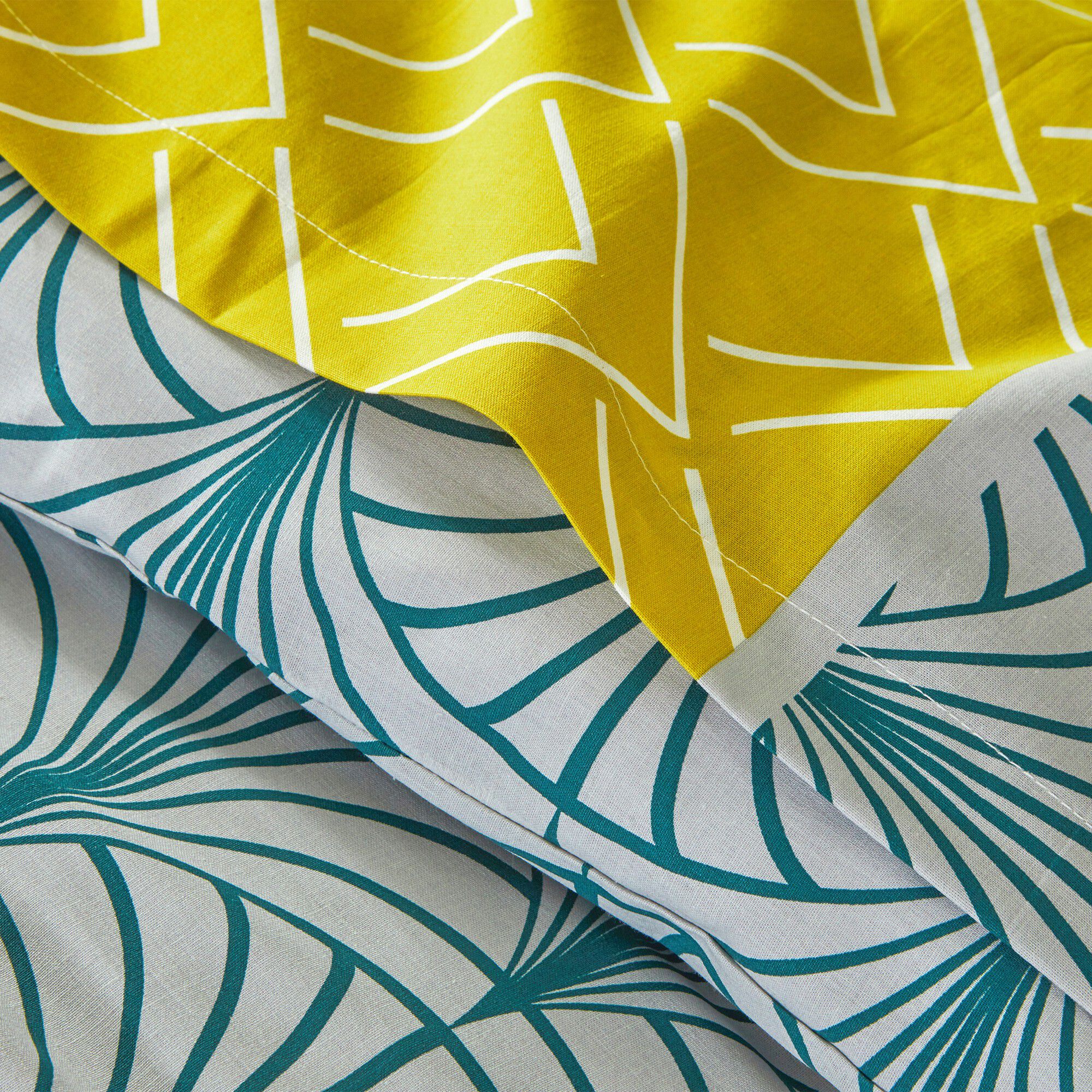 Linge de lit Eddy en coton à motifs graphiques