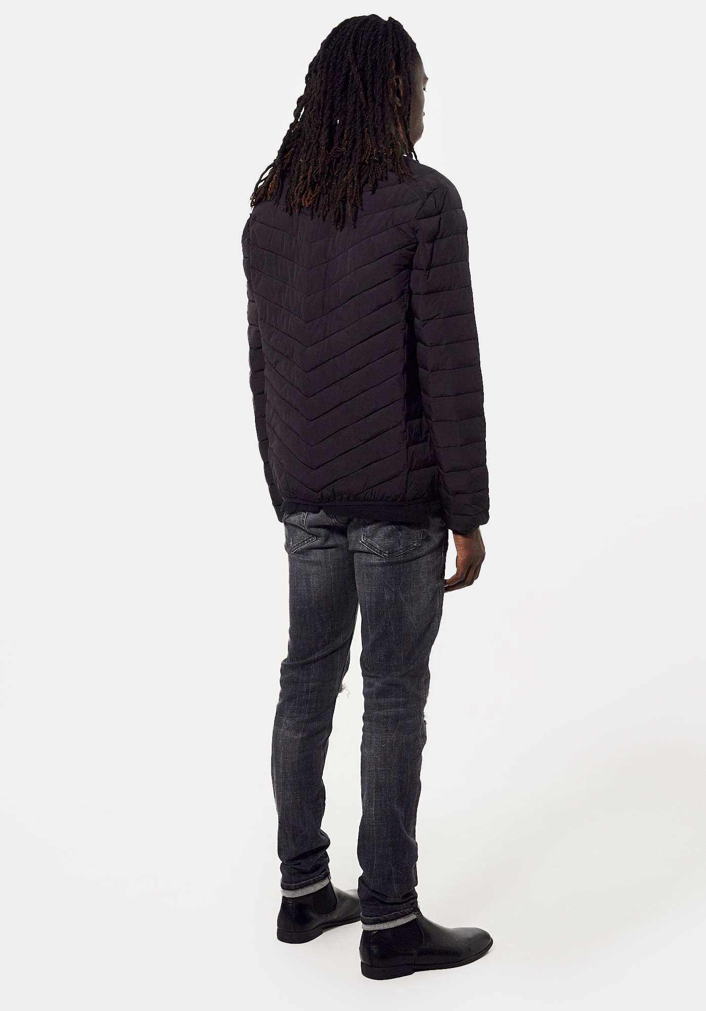 SANO   Doudoune fine noire Homme en 100% polyester recyclé