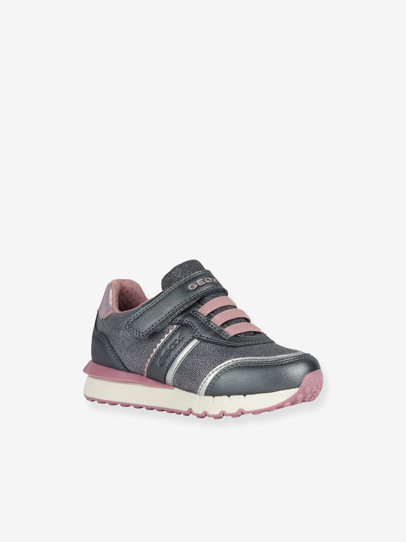 Baskets lacées et scratchées enfant J Fastics Girl GEOX® gris