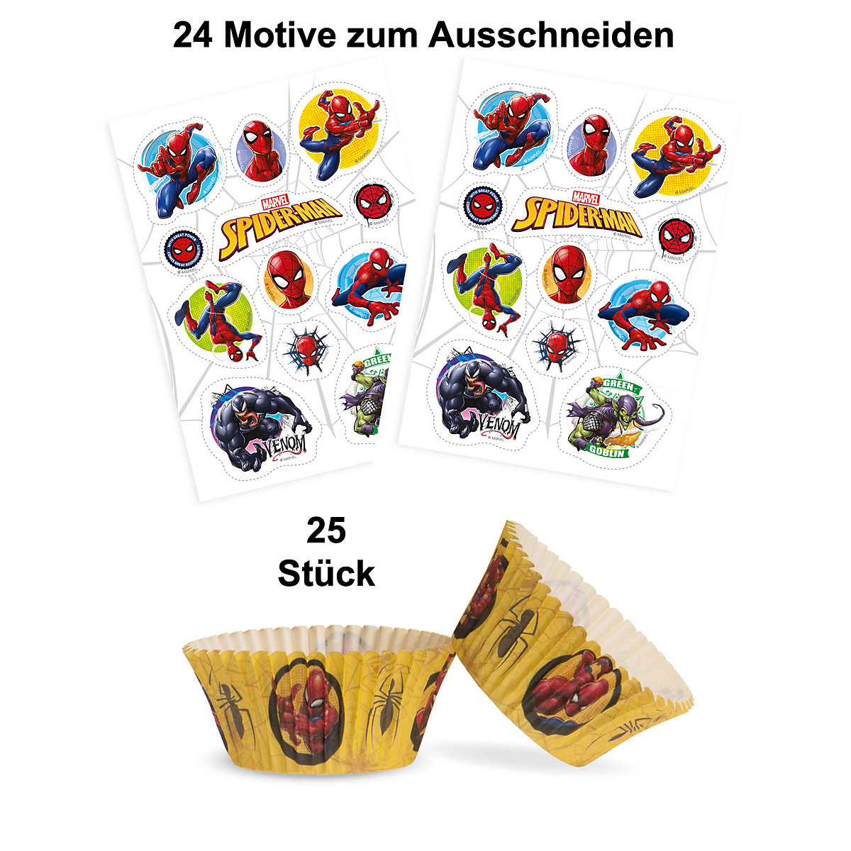 2er Set Spiderman Muffinaufleger + Muffinschalen
