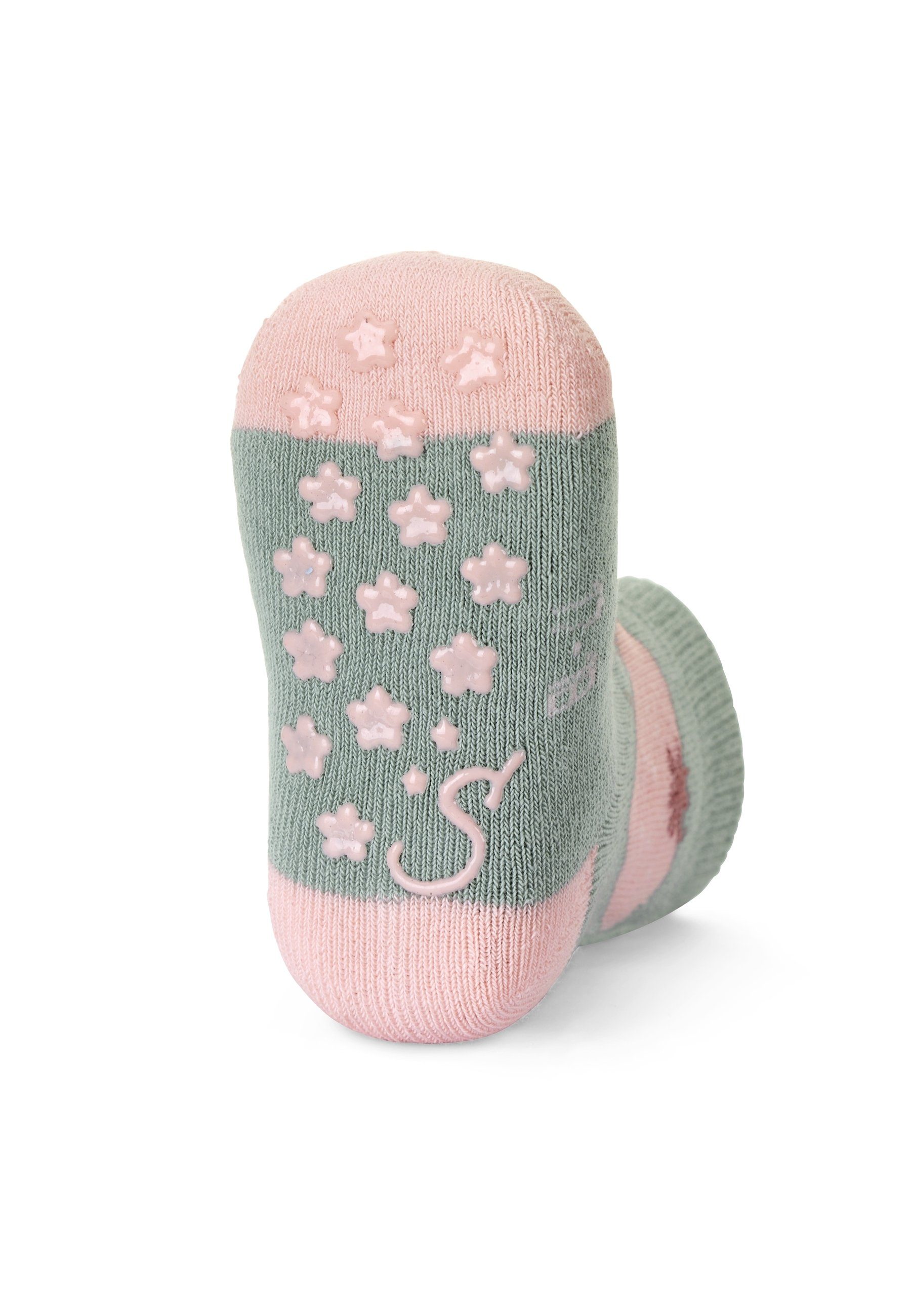 Sterntaler® Basicsocken ABS-Krabbelsöckchen Pferd, 2er-Pack (2-Paar, 2er Pack Babysocken mit Anti-Rutsch-Sohle) Krabbelsocken mit Noppen an der Sohle, ABS- Socken mit süßen Motiven