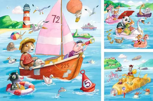 Kinderpuzzle ab 5 Jahren - Auf dem Wasser - 49 Teile
