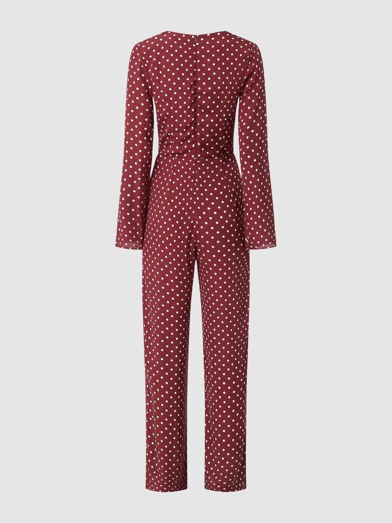 Jumpsuit mit Allover-Muster Modell 'INKA' in dunkelrot