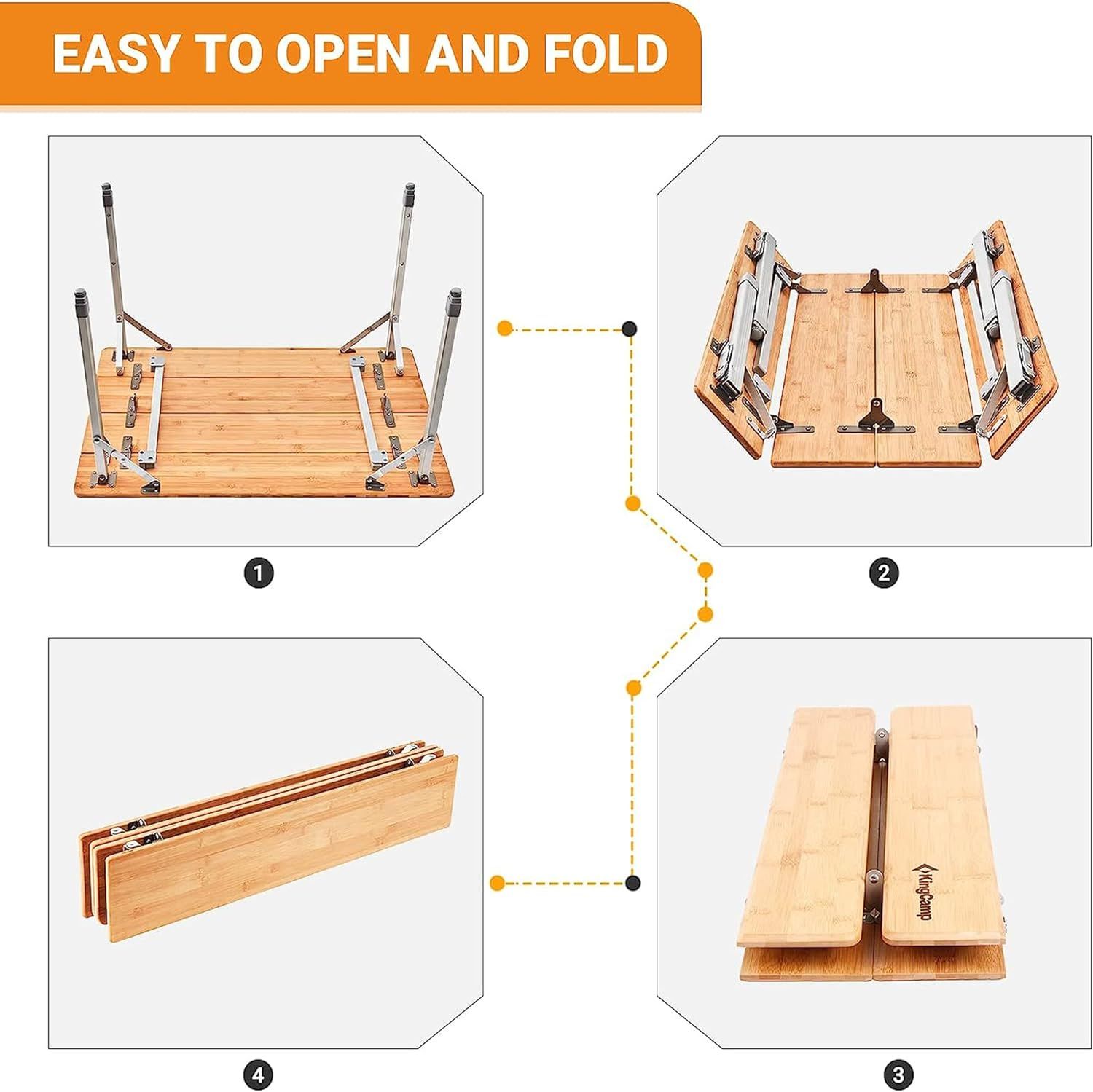 KingCamp 4-Folding 100 x 65 cm Campingtisch