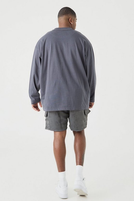 Plus strukturierte Cargo-Shorts mit elastischem Bund