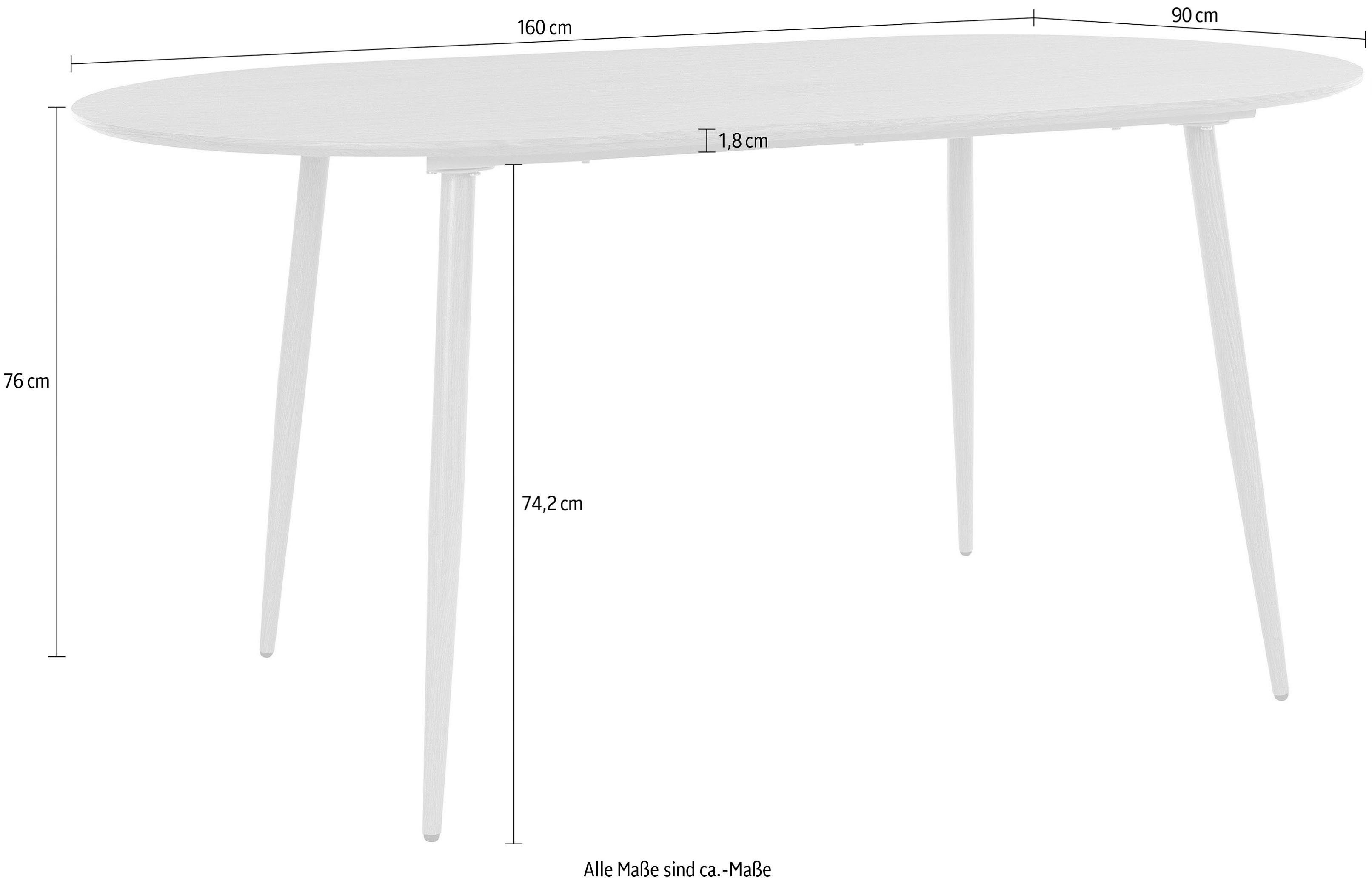 Leonique Esstisch Eadwine, Tischplatte aus MDF, verschiedene Größen und Farbvarianten, Höhe 76 cm