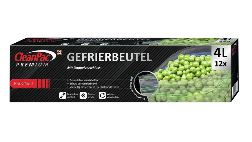 CleanPac Gefrierbeutel mit Doppelverschluss 4 Liter