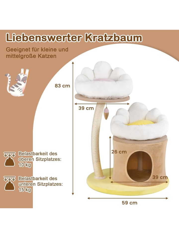 COSTWAY Kratzbaum klein 83cm in Beige günstig kaufen onesize