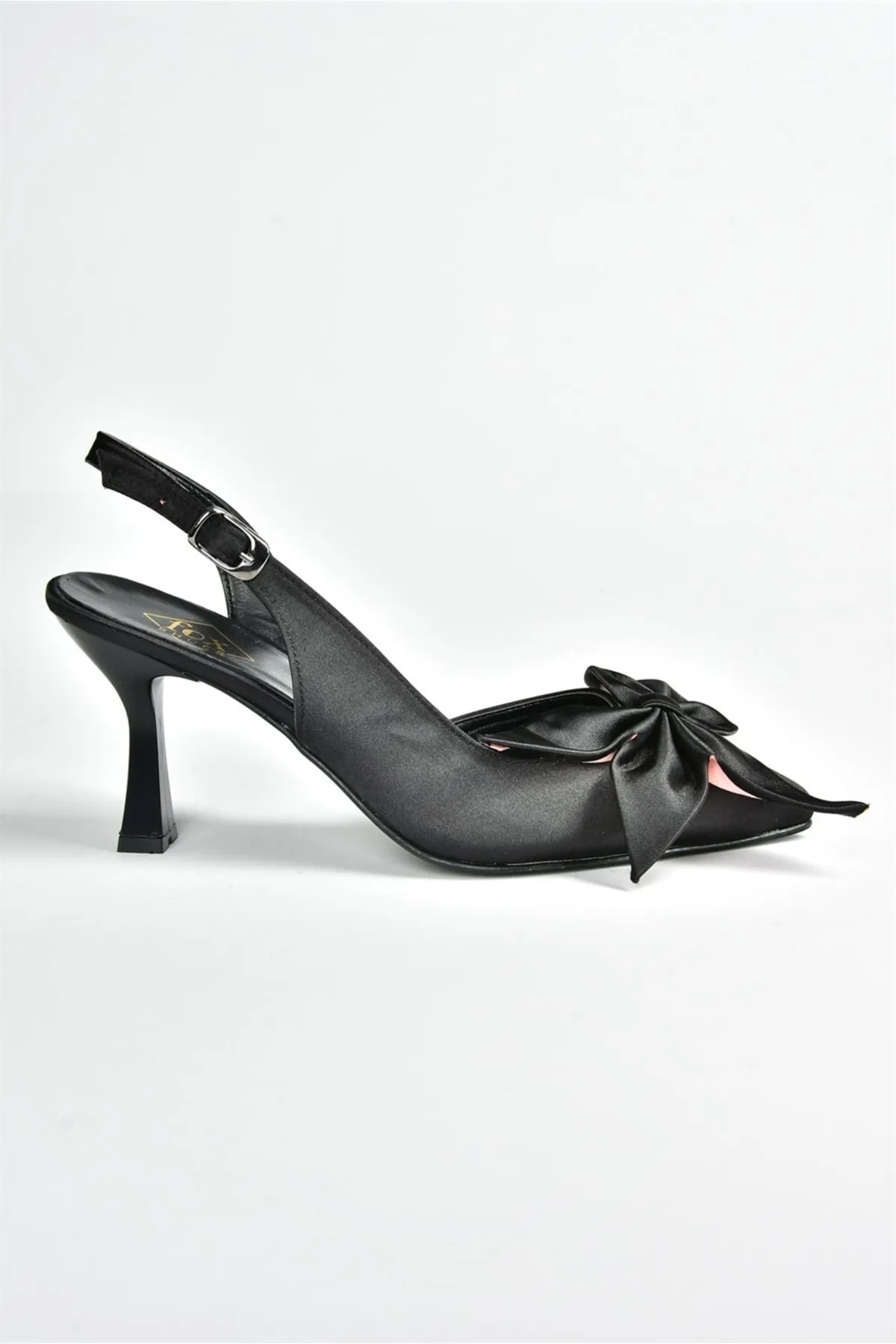 Fox Shoes  Damenschuhe mit Absatz aus schwarzem Satinstoff K922164804