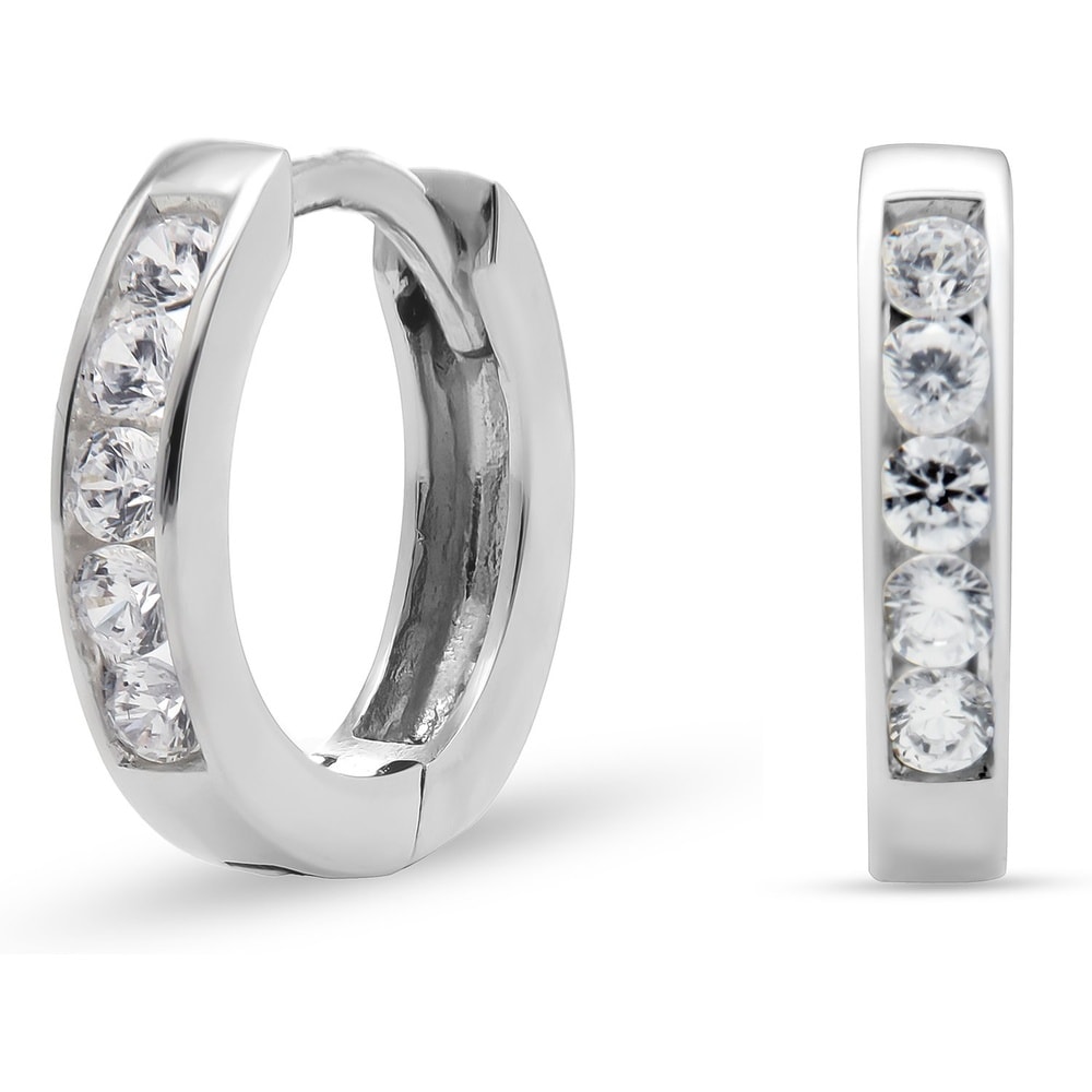 FAVS Créoles 375 Or blanc Boucles d'oreilles