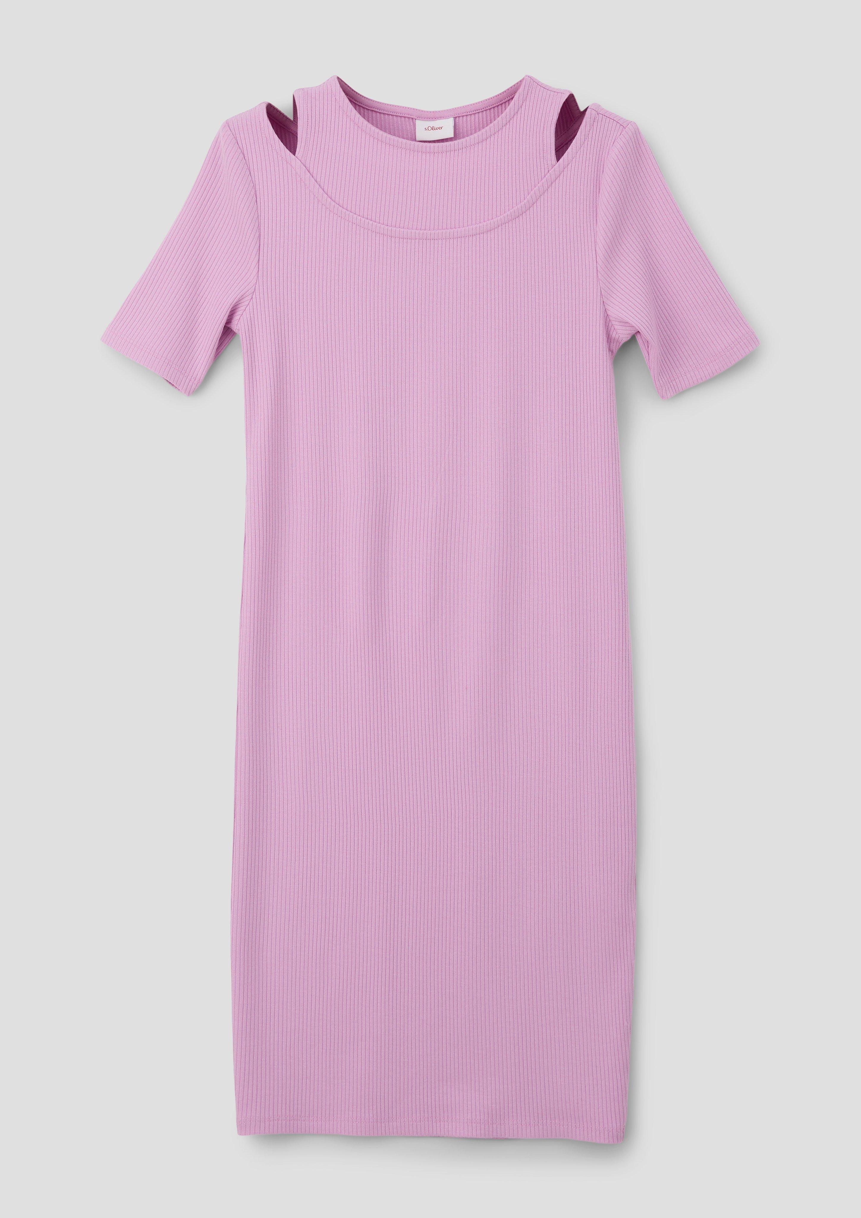 Rippkleid mit 2-in-1-Effekt  2142301-4442
