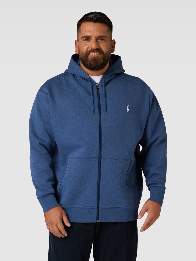 PLUS SIZE Sweatjacke mit Kapuze in blau meliert