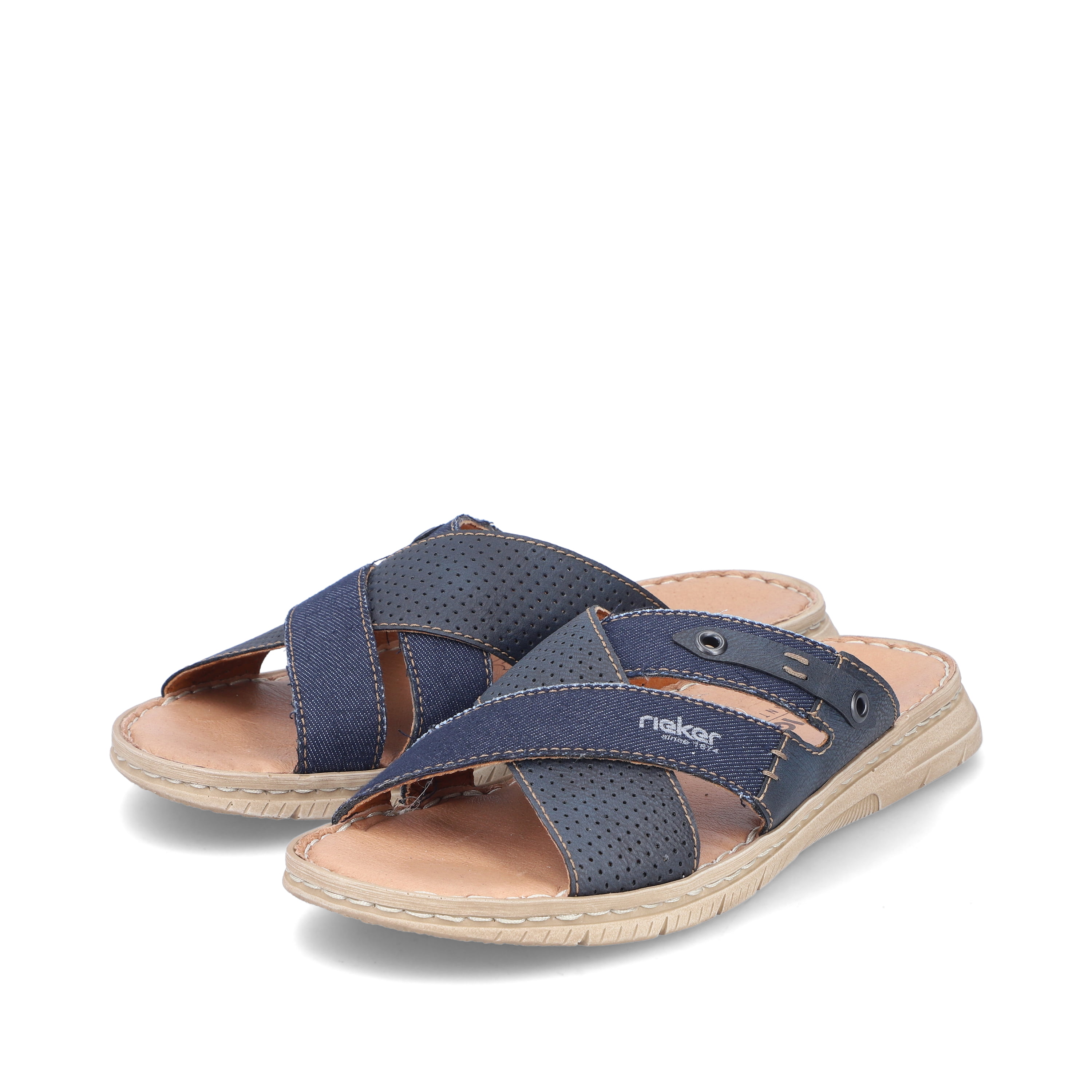 Rieker Herren Pantoletten marineblau
